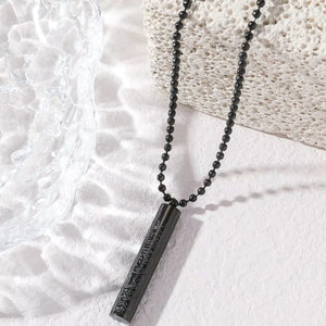 Cylindrical Ayatul Kursi Stainless Steel Pendant Necklace image 2