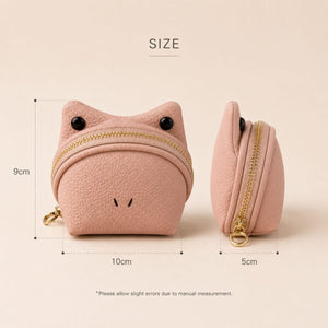 Cute Frog Coin Purse Keychain for Women & Kids | Mini Zip Wallet image 2