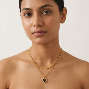 Non-Tarnish 18K PVD Gold Plated Double-Sided Shell Heart Pendant Necklace image 3