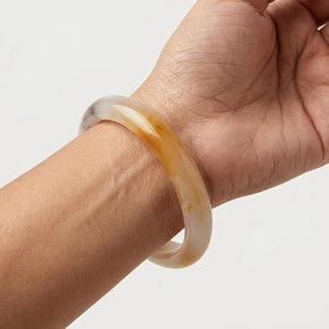 Premium Coffee Smoke Jade Bangle Bracelet for Women – Elegant Natural Stone Style Wrist Cuff image 5