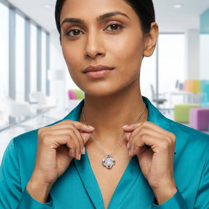 Luxury Crystal Orbit Pendant Necklace for Women with Gift Box image 2