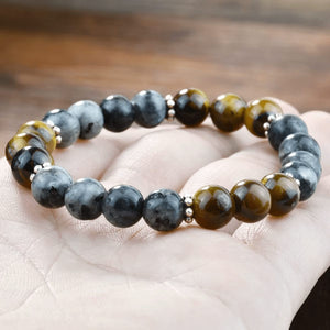 Tiger Eye and Turquoise Stone Beaded Bracelet Unisex image 4