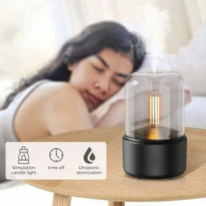 Flame Aroma Diffuser with Candlelight Glow & Timer | 50ml Essential Oil Free image 4