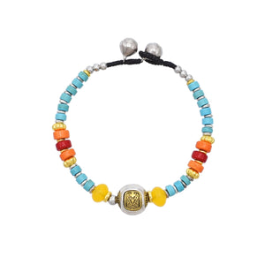 Bohemian Multicolor Beaded Bracelet Bell Charm Jewelry image 2