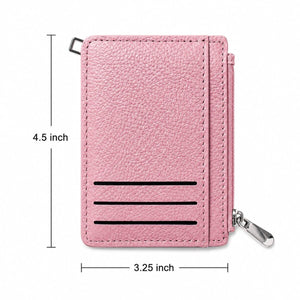 Slim Card Holder Wallet with Zipper Coin Pocket – Compact RFID Style Card Wallet for Women image 3