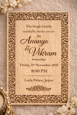 Personalized Wooden Wedding Invitation Card (Pre-Paid Order Only) image 3