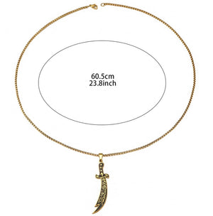 Scimitar Zulfiqar Sword Pendant Necklace – Stainless Steel Enamel Amulet Chain image 2