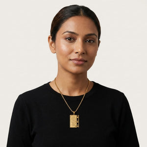 Ayatul Kursi Rectangle Pendant Necklace ā Stainless Steel Islamic Quran Verse Chain in Gold & Silver Finish image 6