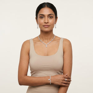 Luxury Crystal Jewelry Set – Necklace, Earrings, Bracelet & Ring Collection image 3