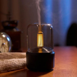 Flame Aroma Diffuser with Candlelight Glow & Timer | 50ml Essential Oil Free image 1