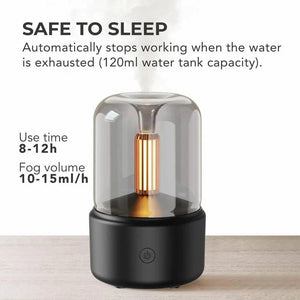 Flame Aroma Diffuser with Candlelight Glow & Timer | 50ml Essential Oil Free image 2