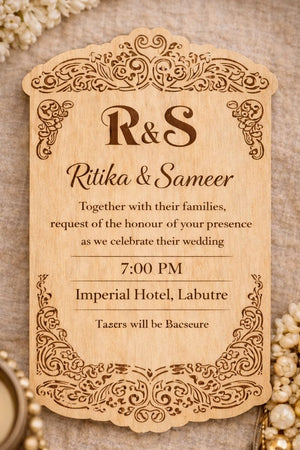 Personalized Wooden Wedding Invitation Card (Pre-Paid Order Only) image 5