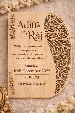 Personalized Wooden Wedding Invitation Card (Pre-Paid Order Only) image 1