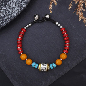 Bohemian Multicolor Beaded Bracelet Bell Charm Jewelry image 3
