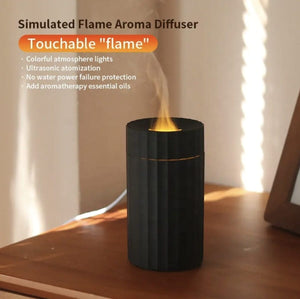 Colorful Flame Aroma Diffuser – Car & Home Humidifier | USB Rechargeable | 100ml with 50ml Essential Oil Free image 1
