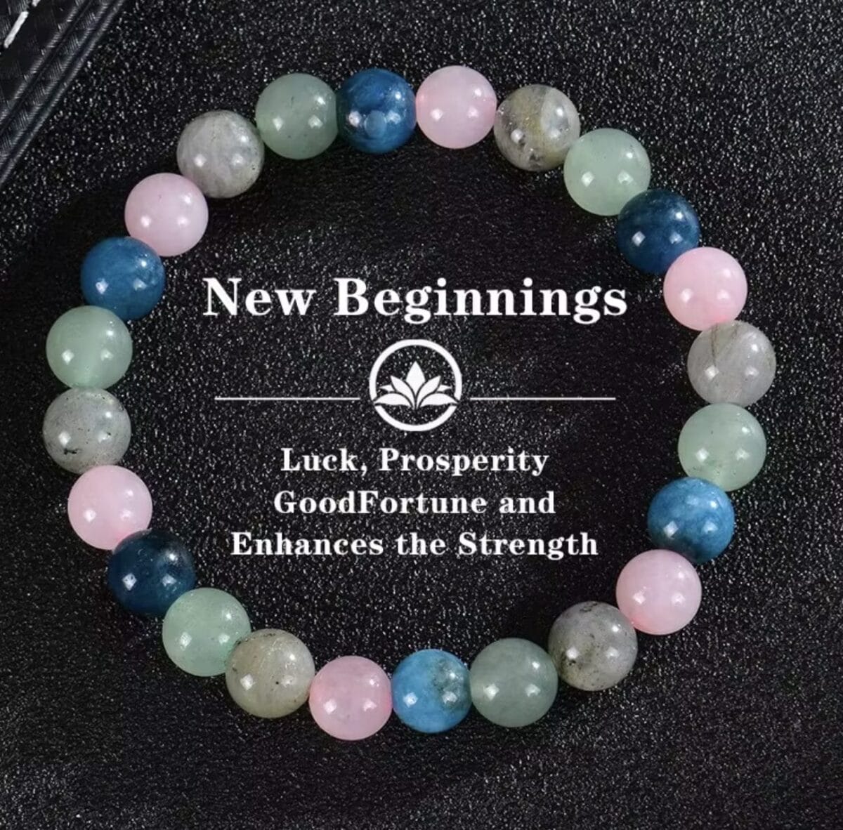 Natural Stone Beaded Bracelet Unisex Stylish Gemstone Jewelry - New Beginnings image
