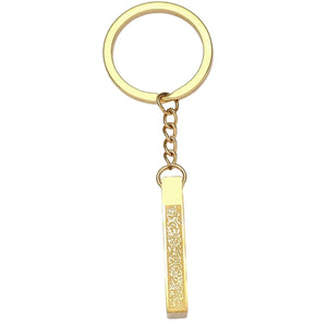 Allah Ayatul Kursi Islamic Keychain – Waterproof Stainless Steel - Gold image