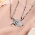 Heart Butterfly Pendant Necklace Stainless Steel Couples Jewelry Gift image 0