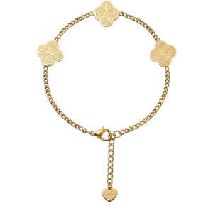 Islamic Gratitude Clover Bracelet – Arabic Calligraphy in Gold Stainless Steel image 2