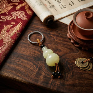 Feng Shui Glow In Dark Gourd Keychain – Lucky Charm Bag Pendant image 3
