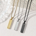 Rectangular Arabic Calligraphy Pendant Necklace – 316L Waterproof Stainless Steel Platinum Plated image 0