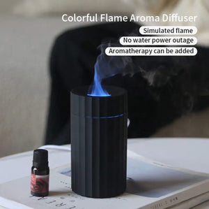 Colorful Flame Aroma Diffuser – Car &amp; Home Humidifier | USB Rechargeable | 100ml with 50ml Essential Oil Free image 2