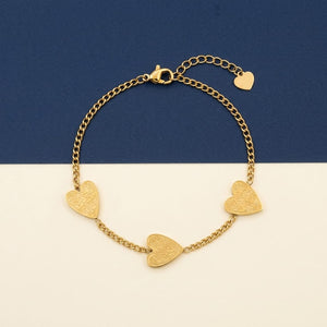 Ayatul Kursi Heart Charm Bracelet for Women – Islamic Stainless Steel Chain Bracelet in Gold Finish image 0