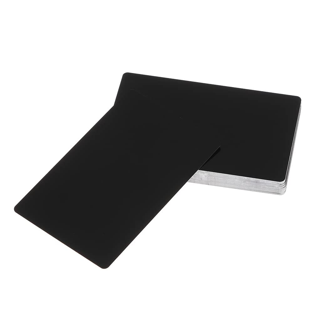 50 Pack Aluminum Engraving Business Cards – ATM Card Size (Metal Business Cards) - Black image