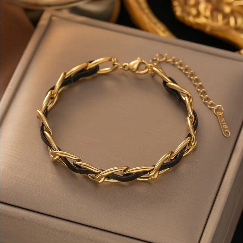 18K Gold Plated Adjustable Charm Bracelet for Women - Design 9 image