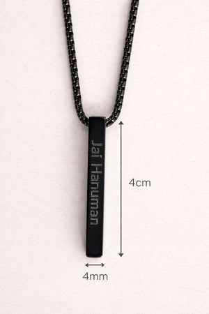 Personalized 4-Side Name Engraved Bar Pendant Necklace – Custom Jewelry (Prepaid Order Only) image 3