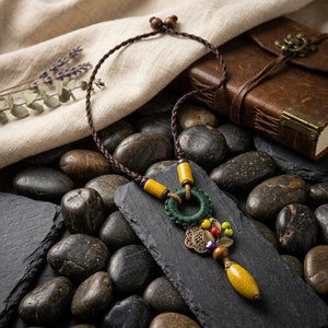 Long Statement Tassel Necklace – Boho Wooden Beads Style image 5