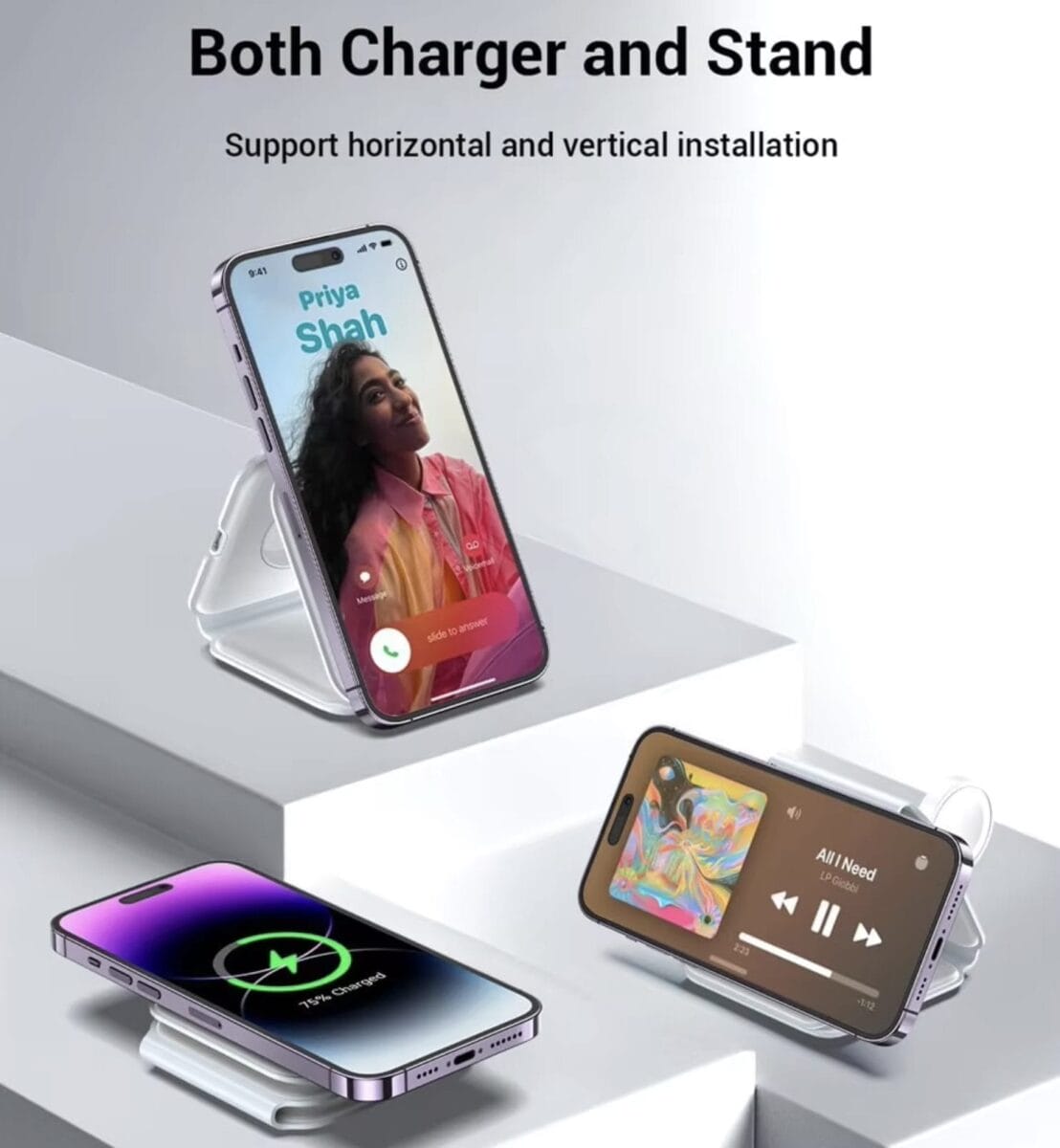 3-in-1 Magnetic Wireless Charger | 20W Fast Charging Foldable Station for iPhone, Watch &amp; Earbuds image 1