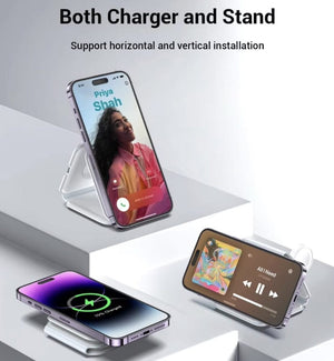 3-in-1 Magnetic Wireless Charger | 20W Fast Charging Foldable Station for iPhone, Watch &amp; Earbuds image 1