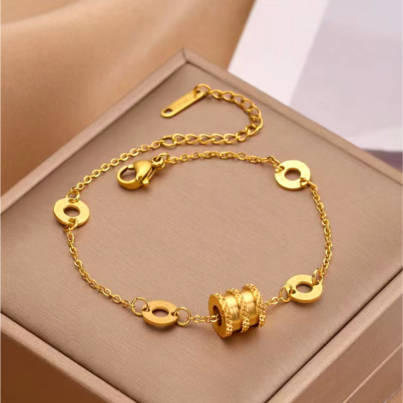 18K Gold Plated Adjustable Charm Bracelet for Women - Design 6 image