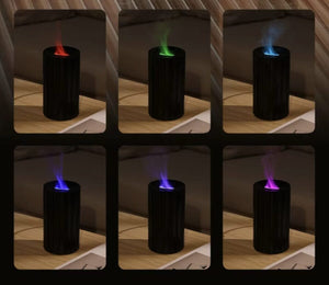 Colorful Flame Aroma Diffuser – Car &amp; Home Humidifier | USB Rechargeable | 100ml with 50ml Essential Oil Free image 5