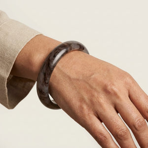 Premium Coffee Smoke Jade Bangle Bracelet for Women – Elegant Natural Stone Style Wrist Cuff image 4