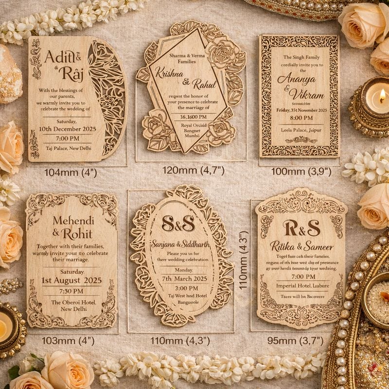 Personalized Wooden Wedding Invitation Card (Pre-Paid Order Only) image 0