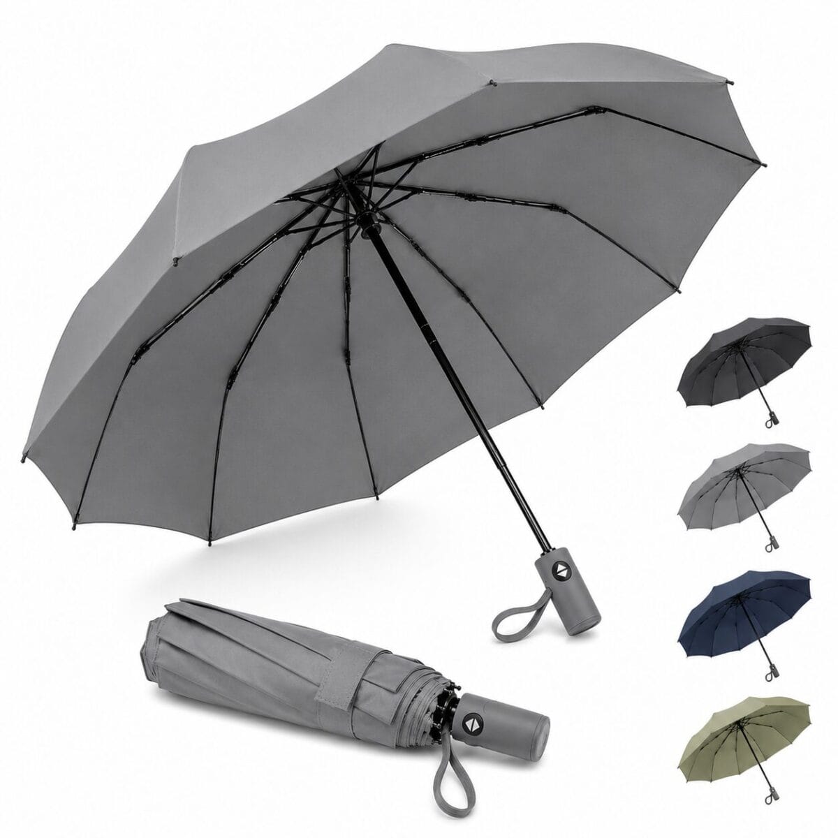 Premium 10-Rib Windproof Automatic Folding Umbrella with UV Protection, Water-Repellent Canopy &amp; One-Touch Open image 2