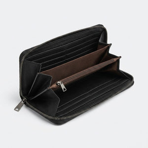 Black Woven Zip Around Wallet for Women – Large Capacity Wristlet Wallet with Card Slots &amp; Coin Pocket image 5