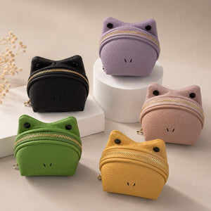 Cute Frog Coin Purse Keychain for Women &amp; Kids | Mini Zip Wallet image 0