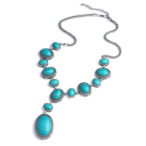 Long Turquoise Statement Necklace – Vintage Boho Pendant image 6