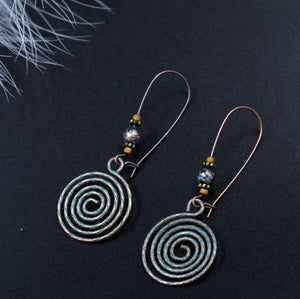 Baroque Boho Retro Antique Bronze Plated Monstera Leaf Waterdrop Earrings - Design 6 image