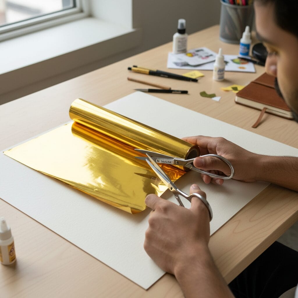 Heat Transfer Foil Roll 0.64m x 10m for Craft &amp; Decorative Projects - Gold image