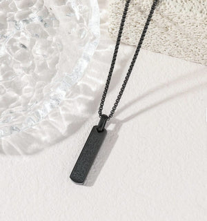 Rectangular Arabic Calligraphy Pendant Necklace – 316L Waterproof Stainless Steel Platinum Plated image 2