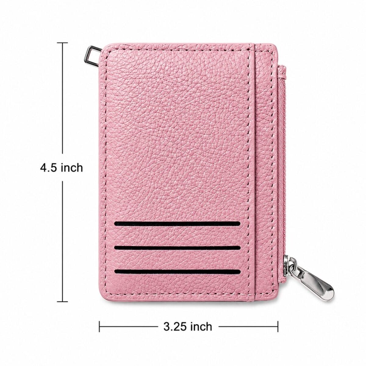 Slim Card Holder Wallet with Zipper Coin Pocket – Compact RFID Style Card Wallet for Women image 3