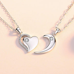 Magnetic Heart Couple Necklace Set Platinum Plated (Set of 2) image 5