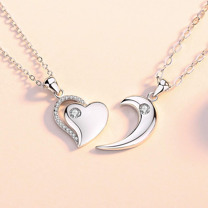 Magnetic Heart Couple Necklace Set Platinum Plated (Set of 2) image 5