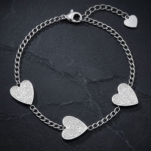 Ayatul Kursi Heart Charm Bracelet for Women – Islamic Stainless Steel Chain Bracelet in Gold Finish image 5