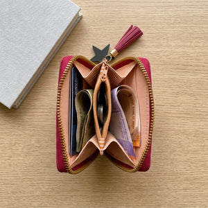 Heart Embroidered Zip Around Mini Wallet for Women &amp; Girls image 1