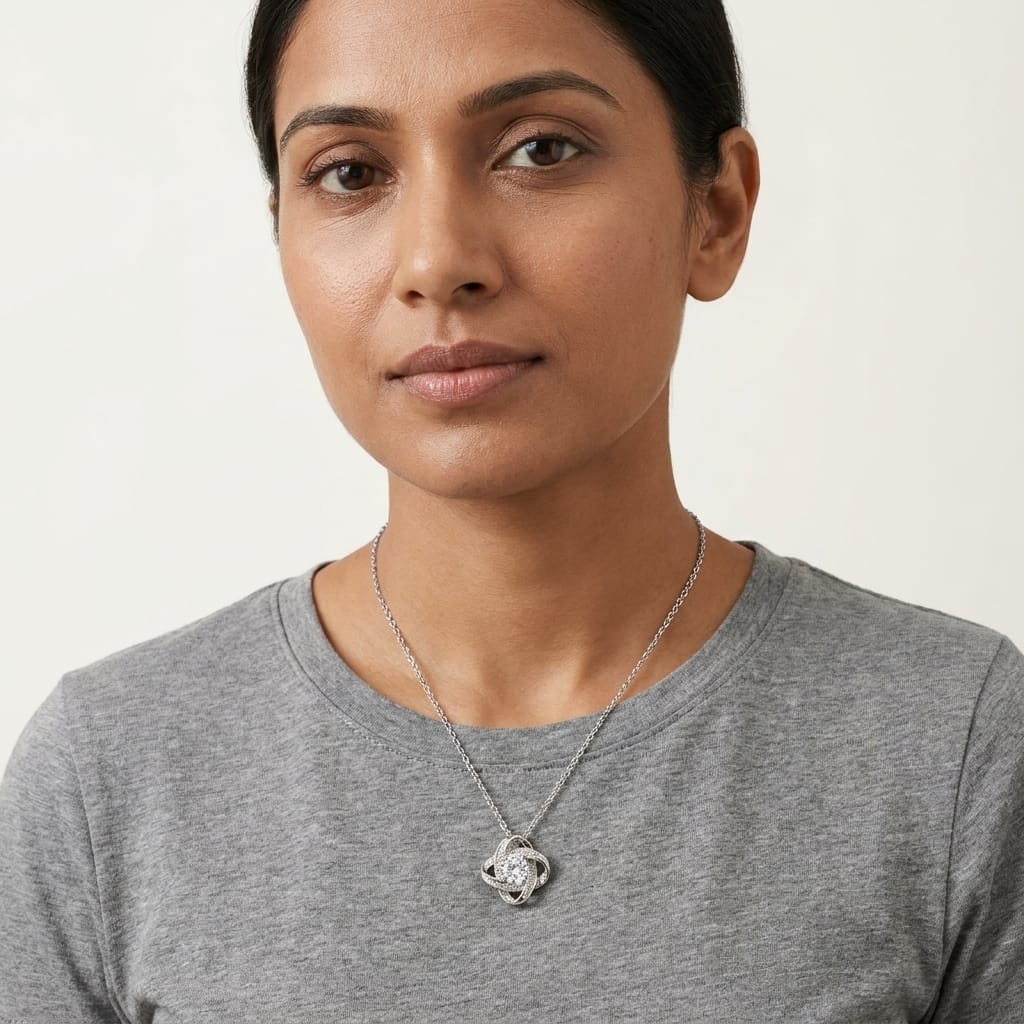 Luxury Crystal Orbit Pendant Necklace for Women with Gift Box image 3